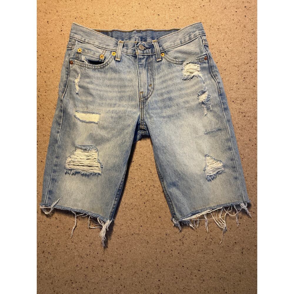 Levi's Light Blue Distressed Jean Shorts